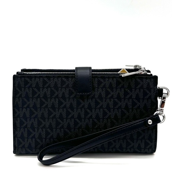 Michael Kors Large Double Zip Wallet Wristlet Black - Picture 5 of 9